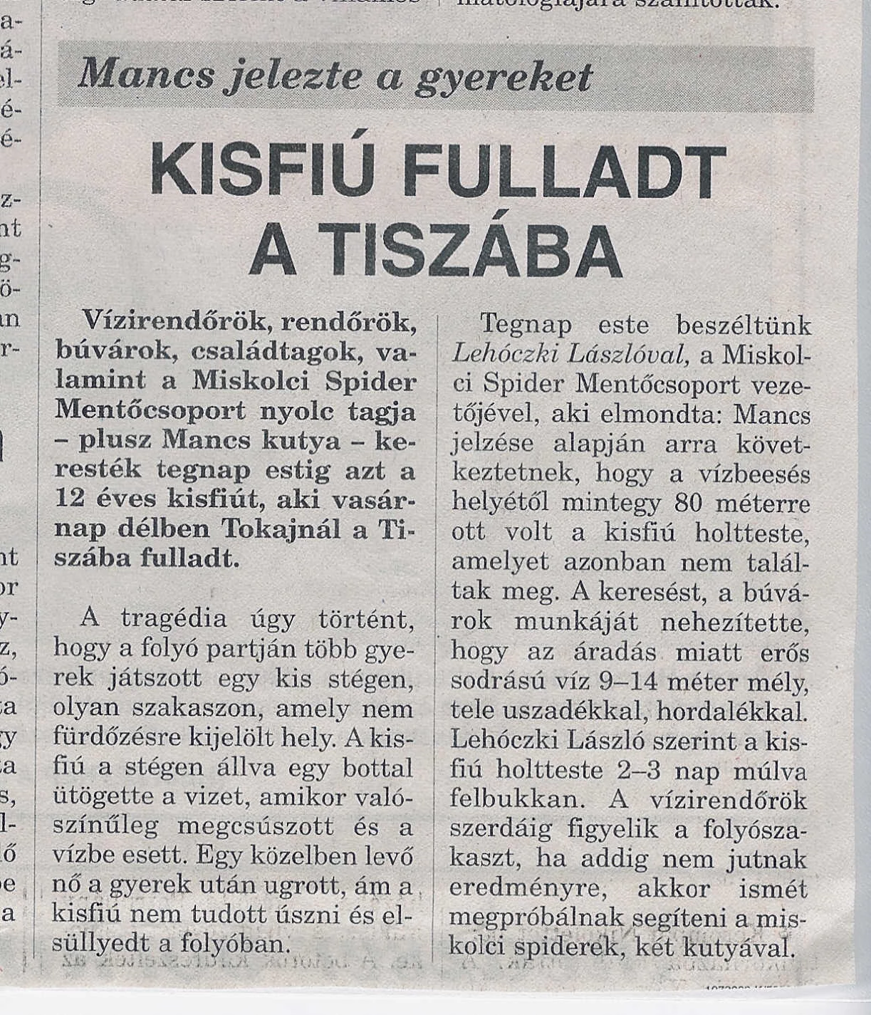 2001 Tokaj - Tisza